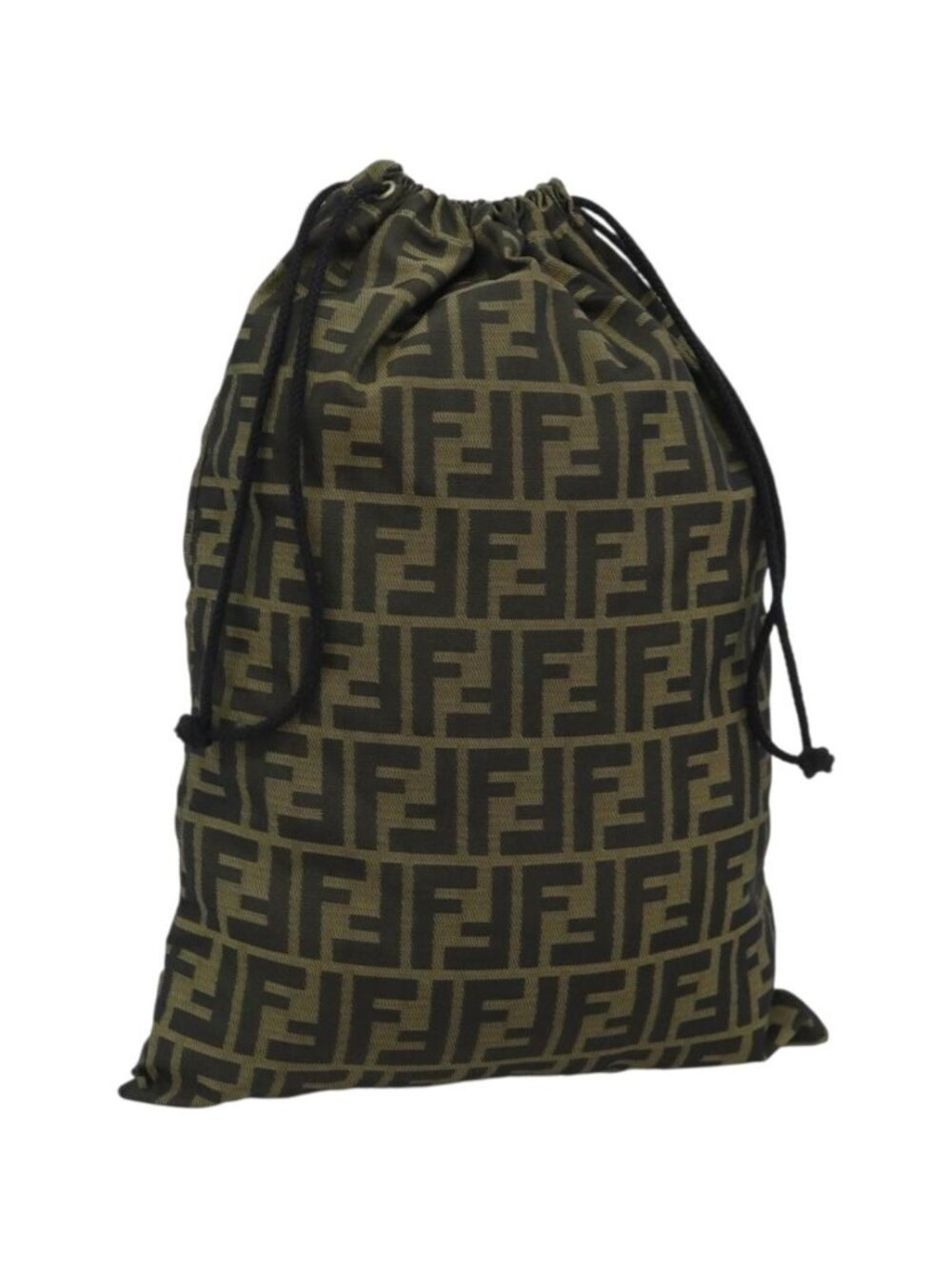 FENDI Zucca Canvas Pouch Black Brown